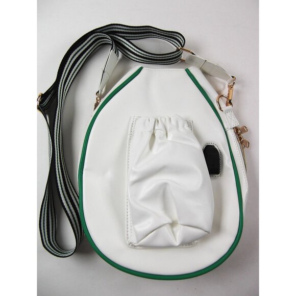 Pickleball Racket-Shaped Crossbody Bag With USB Charging Port & Adjustable Strap - Picture 3 of 7